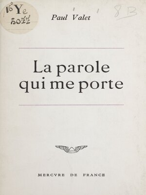 cover image of La parole qui me porte
